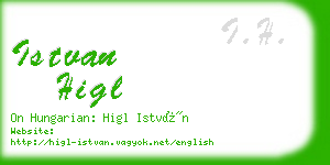 istvan higl business card